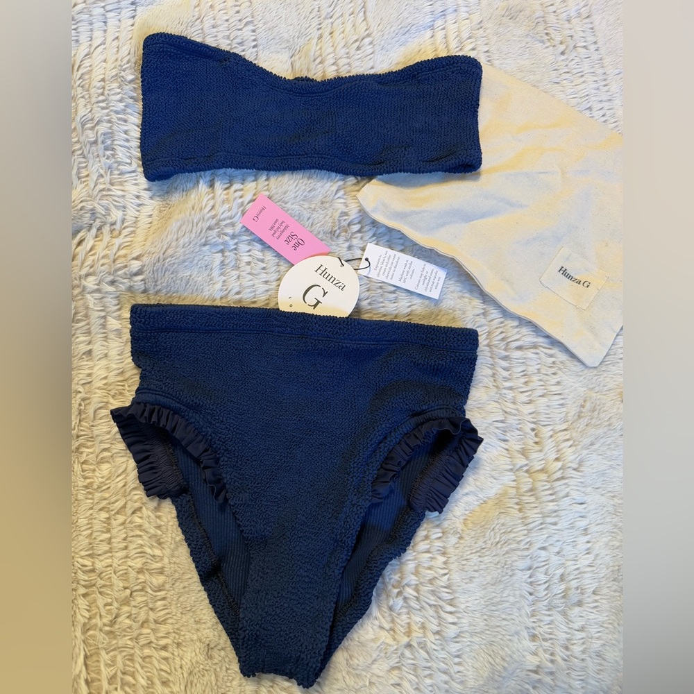 Hunza G Osiris Frill Navy Bikini